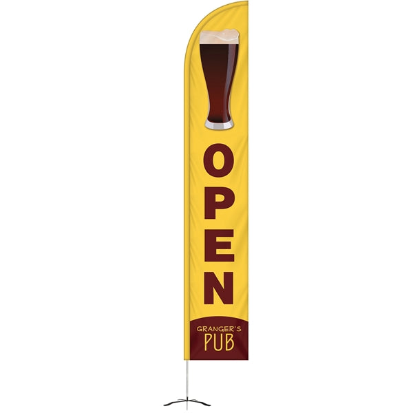 12' Double Sided Half Drop Banner w/ Premium Hardware & Base