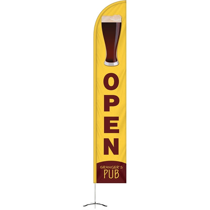 12' Double Sided Half Drop Banner w/ Premium Hardware & Base