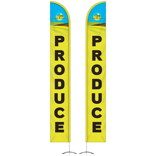 15' Double Sided Half Drop Banner w/ Premium Hardware & Base