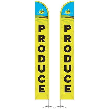 15' Double Sided Half Drop Banner w/ Premium Hardware & Base