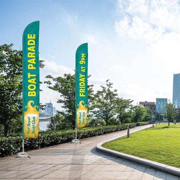 15' Double Sided Half Drop Banner w/ Premium Hardware & Base