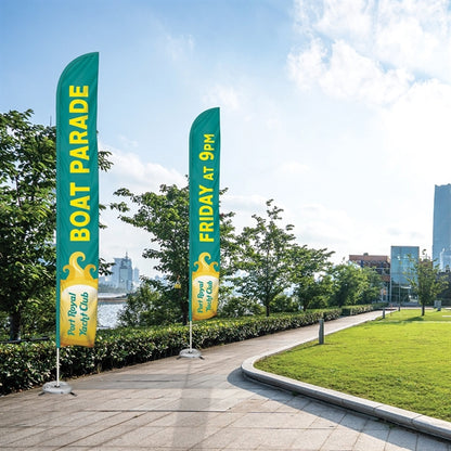 15' Double Sided Half Drop Banner w/ Premium Hardware & Base