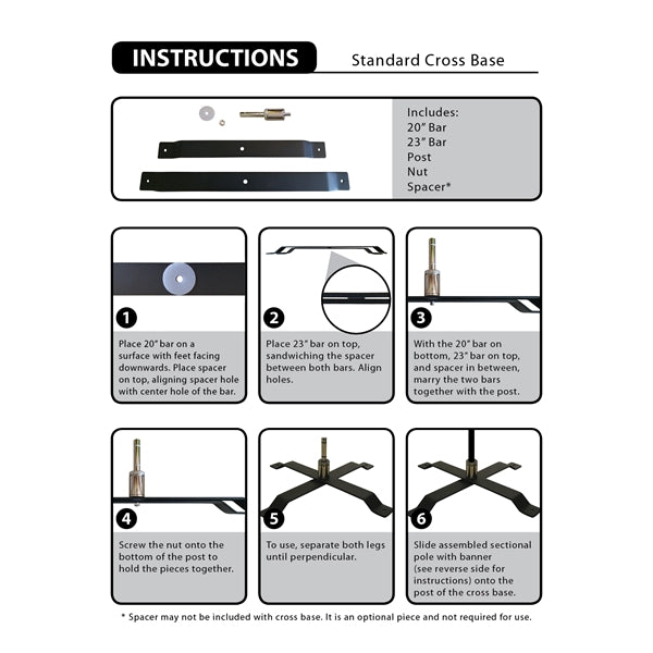 15' Double Sided Half Drop Banner w/ Premium Hardware & Base