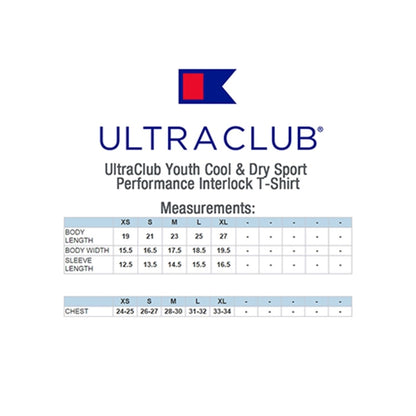 UltraClub 4 oz 100% Micro-Polyester Youth  T-Shirt