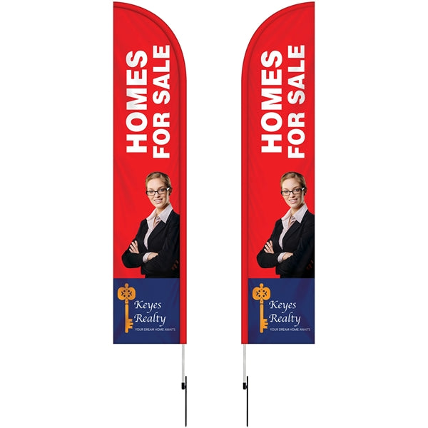 10'Double Sided Half Drop Banner w/ Premium Hardware & Spike