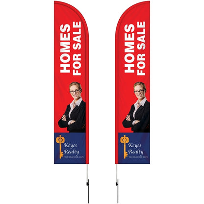 10'Double Sided Half Drop Banner w/ Premium Hardware & Spike
