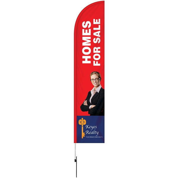 10'Double Sided Half Drop Banner w/ Premium Hardware & Spike