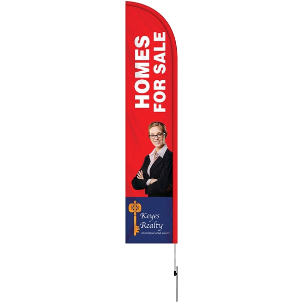 10'Double Sided Half Drop Banner w/ Premium Hardware & Spike