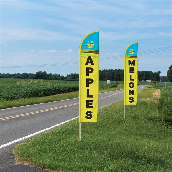 10'Double Sided Half Drop Banner w/ Premium Hardware & Spike