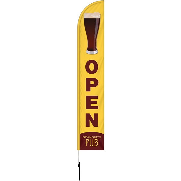12'Double Sided Half Drop Banner w/ Premium Hardware & Spike