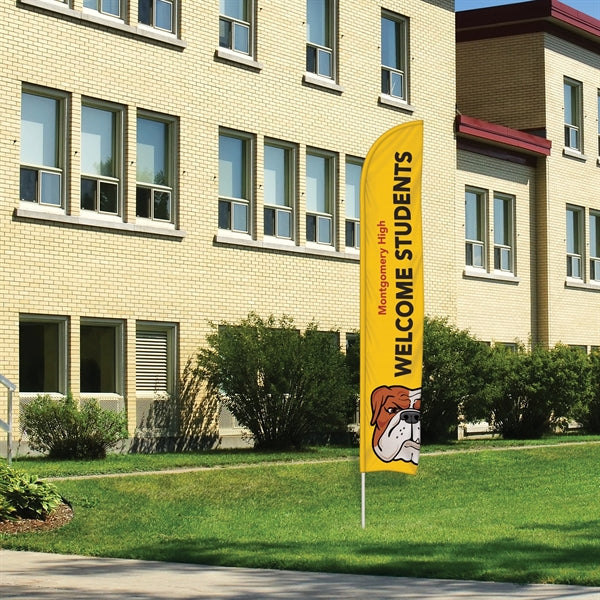 12'Double Sided Half Drop Banner w/ Premium Hardware & Spike