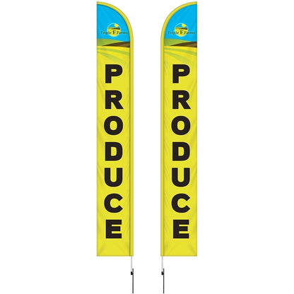 15'Double Sided Half Drop Banner w/ Premium Hardware & Spike