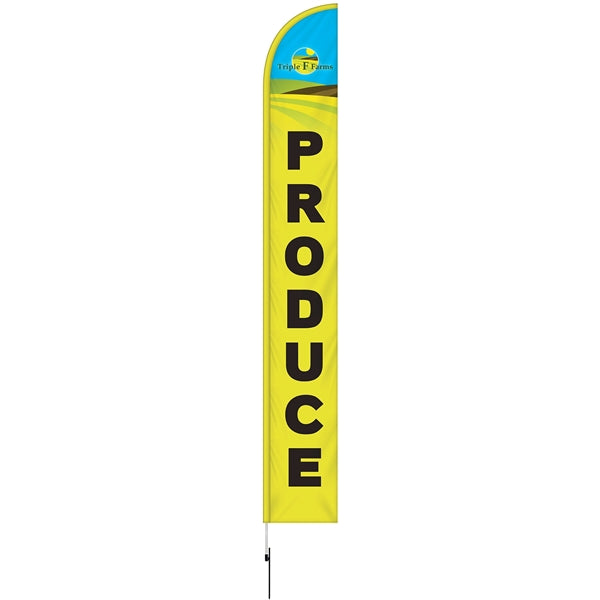 15'Double Sided Half Drop Banner w/ Premium Hardware & Spike