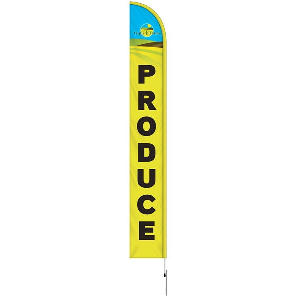 15'Double Sided Half Drop Banner w/ Premium Hardware & Spike