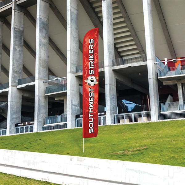 15'Double Sided Half Drop Banner w/ Premium Hardware & Spike