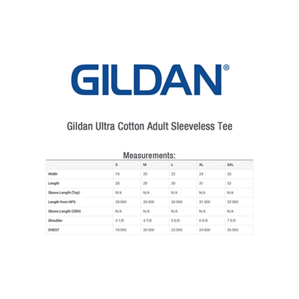 Gildan 6.1 oz 100% Preshrunk Jersey Knit Sleeveless T-Shirt