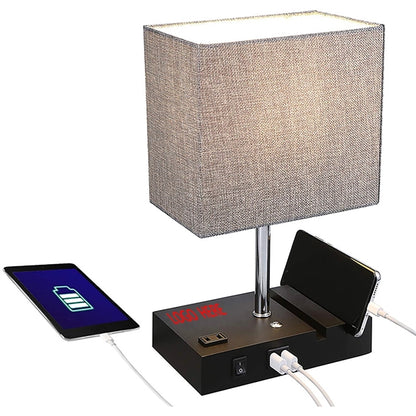Dimmable Table Lamp With Usb Ports And Outlet
