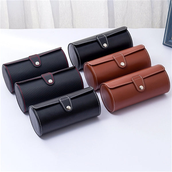 Pu Leather Travel Watch Roll Organizer Display Case