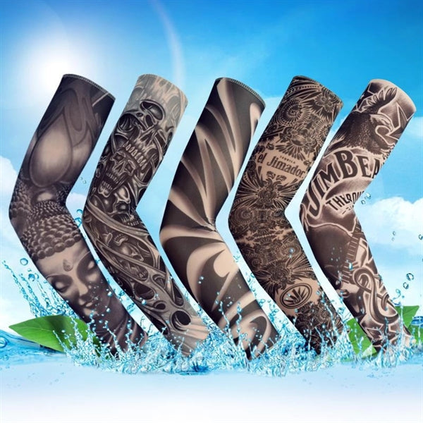 Imulated Tattoo Sleeve Sun Protection Elastic Arm Covers