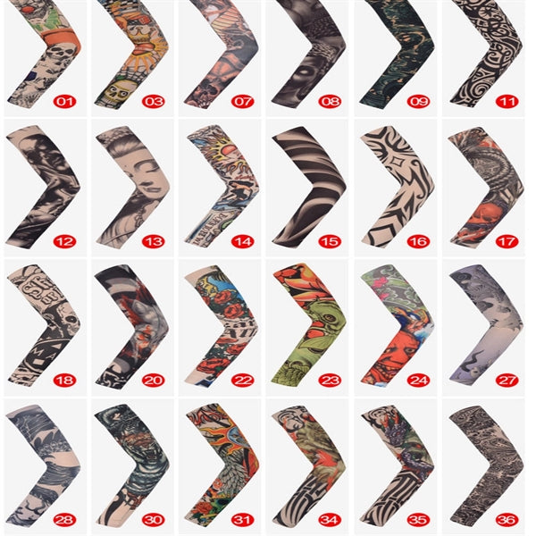 Imulated Tattoo Sleeve Sun Protection Elastic Arm Covers