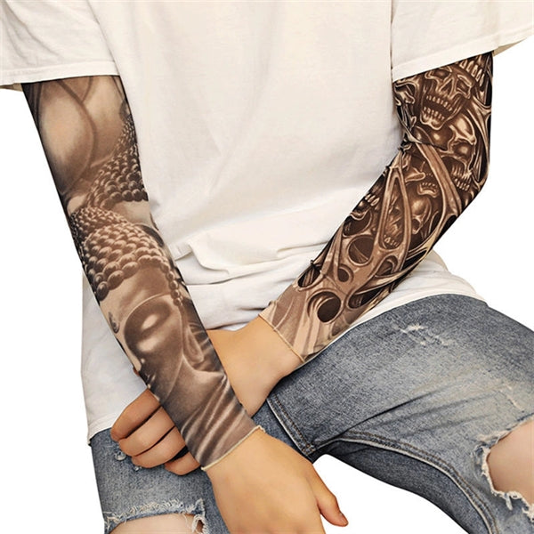Imulated Tattoo Sleeve Sun Protection Elastic Arm Covers