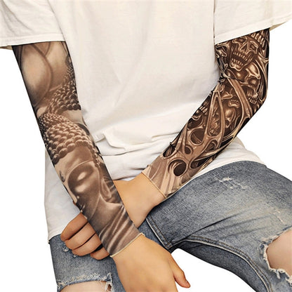 Imulated Tattoo Sleeve Sun Protection Elastic Arm Covers
