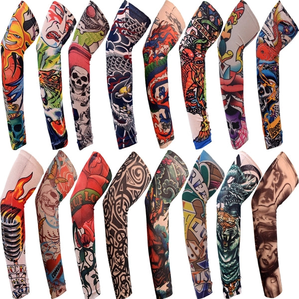Imulated Tattoo Sleeve Sun Protection Elastic Arm Covers