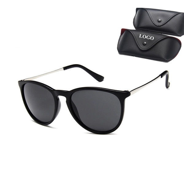 Vintage Round Sunglasses with Case