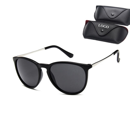 Vintage Round Sunglasses with Case