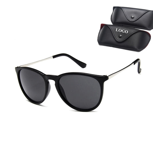 Vintage Round Sunglasses with Case