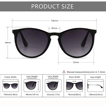 Vintage Round Sunglasses with Case