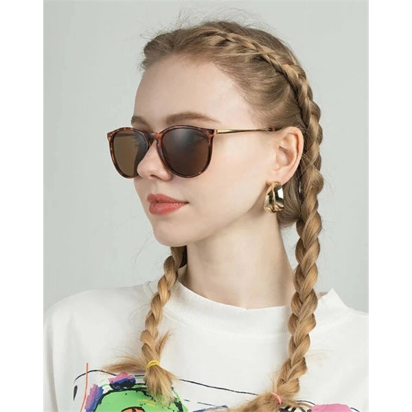 Vintage Round Sunglasses with Case
