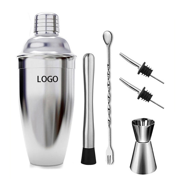 Stainless Steel 6pcs Cocktail Shaker set
