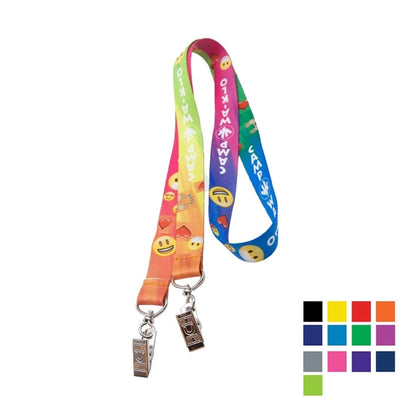 Custom Double Ended Lanyard w/ Bulldog Clip