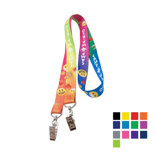 Custom Double Ended Lanyard w/ Bulldog Clip