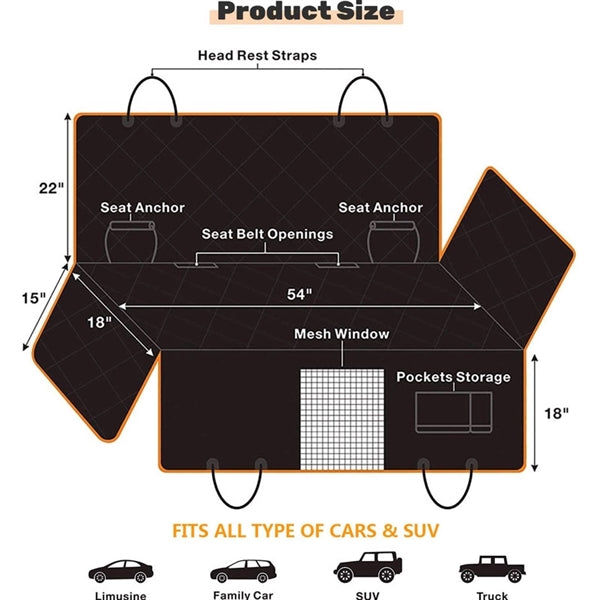 Dog Seat Cover for Car Backseat