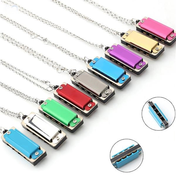 Mini Harmonica 4 Holes 8 Tones Necklace