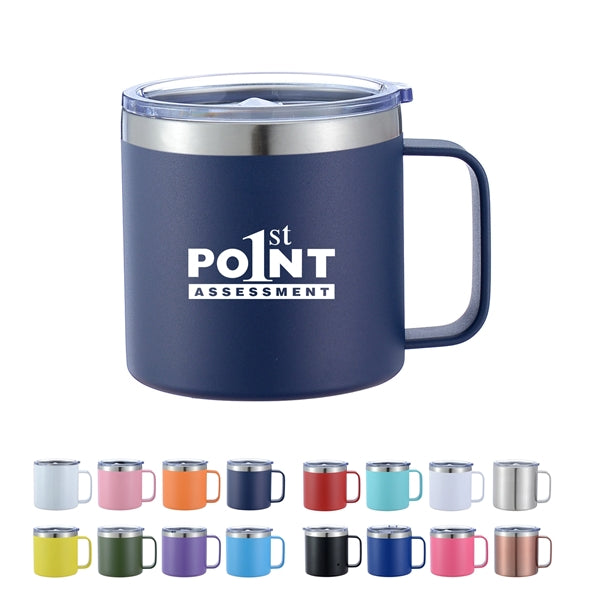 14Oz Stainless Steel Vacuum Camping Mug With Handle