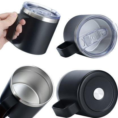 14Oz Stainless Steel Vacuum Camping Mug With Handle