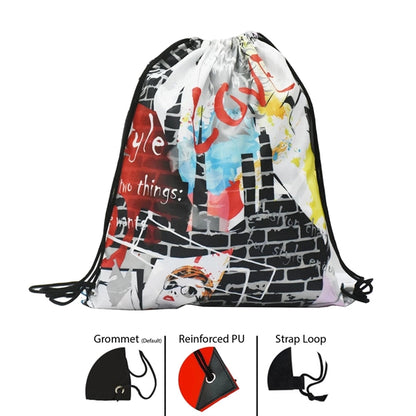 210D Fully Sublimated Cinch Up Drawstring Bag 15"x18"