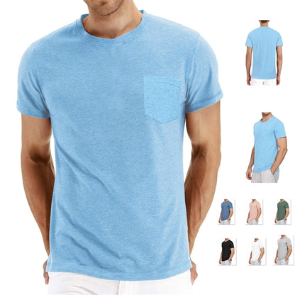 Solid Color Men Short Sleeve T-Shirt