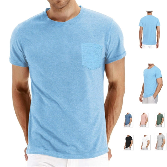 Solid Color Men Short Sleeve T-Shirt