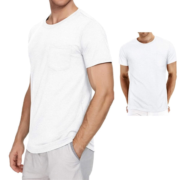 Solid Color Men Short Sleeve T-Shirt