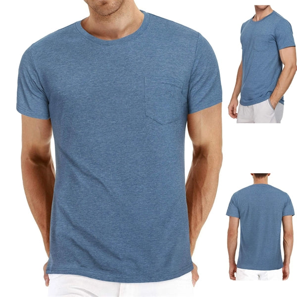 Solid Color Men Short Sleeve T-Shirt