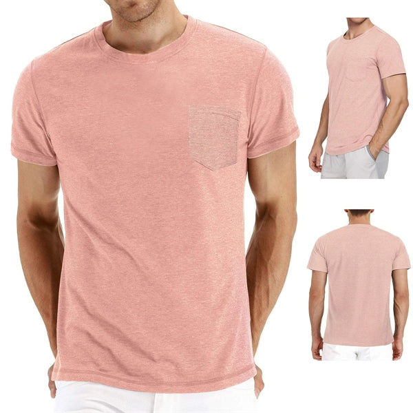 Solid Color Men Short Sleeve T-Shirt
