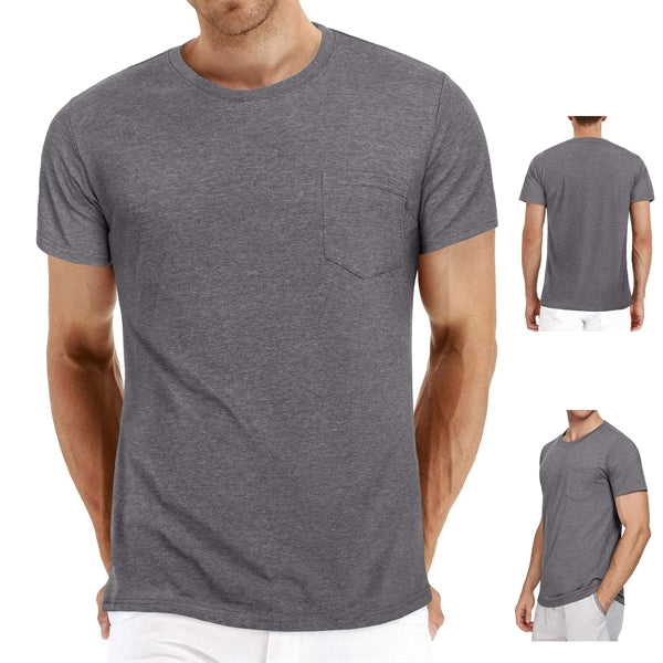 Solid Color Men Short Sleeve T-Shirt