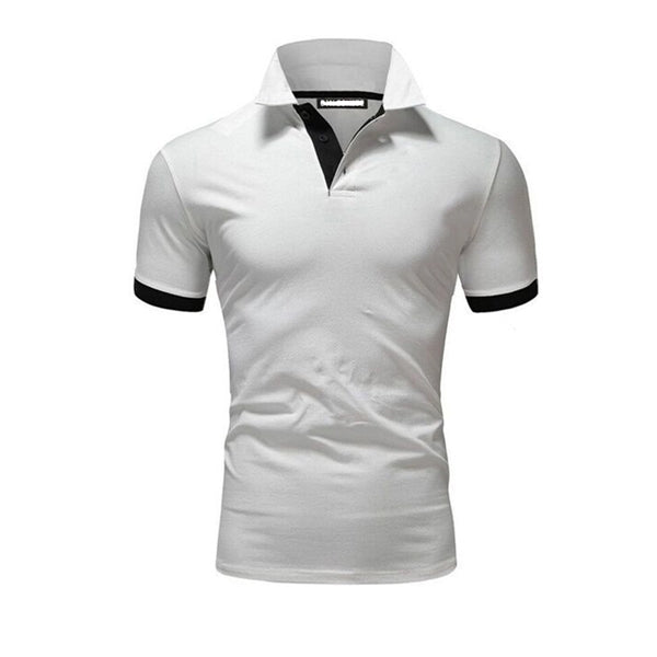 Men's Solid Slim Fit Short Sleeve Buttoned Polo Shirt