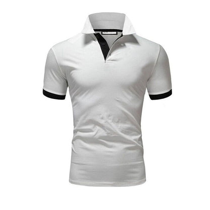Men's Solid Slim Fit Short Sleeve Buttoned Polo Shirt