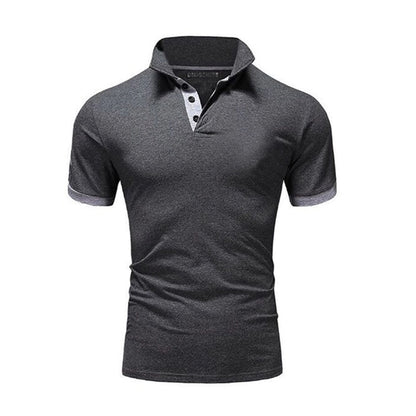 Men's Solid Slim Fit Short Sleeve Buttoned Polo Shirt