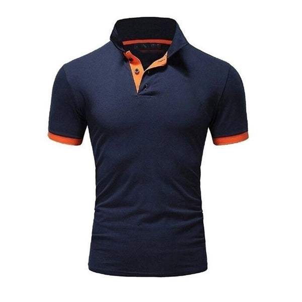Men's Solid Slim Fit Short Sleeve Buttoned Polo Shirt